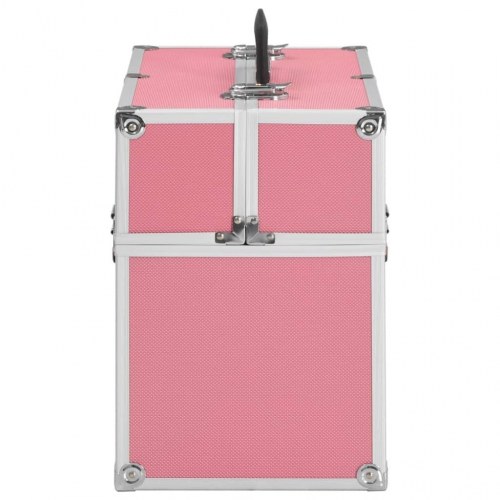 Makeupkuffert 38 × 23 × 34 cm - lyserød i aluminium