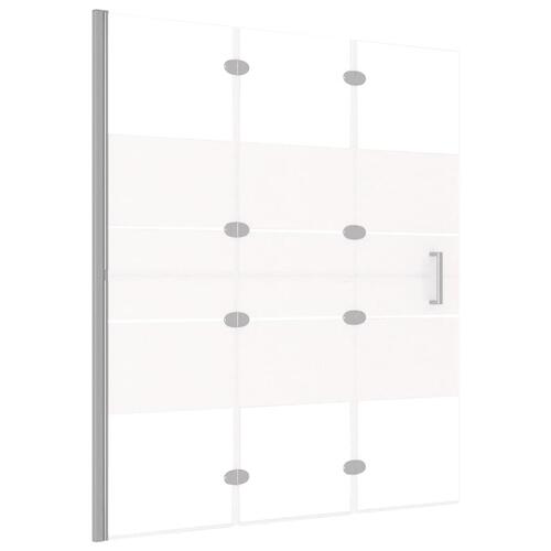 Foldbar bruseafskærmning 120x140 cm sikkerhedsglas hvid
