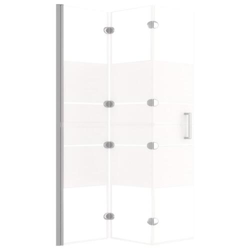 Foldbar bruseafskærmning 120x140 cm sikkerhedsglas hvid
