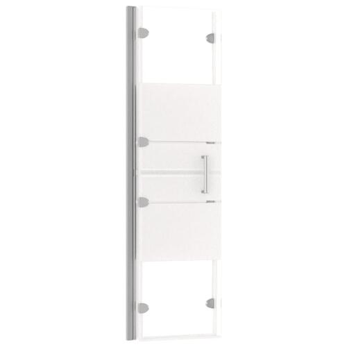 Foldbar bruseafskærmning 120x140 cm sikkerhedsglas hvid