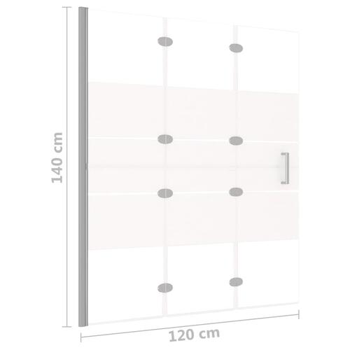 Foldbar bruseafskærmning 120x140 cm sikkerhedsglas hvid