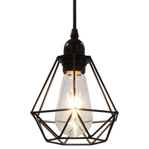 Loftlampe med diamantdesign 3 x E27-pærer sort