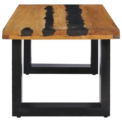 Sofabord 100 x 50 x 40 cm massivt teaktræ og lavasten