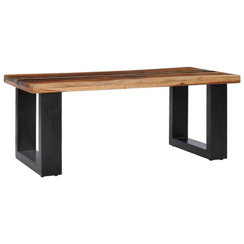 Sofabord 100 x 50 x 40 cm massivt teaktræ og lavasten