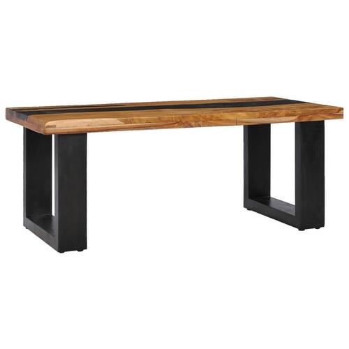 Sofabord 100 x 50 x 40 cm massivt teaktræ og lavasten
