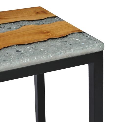 Indskudsborde 3 dele massivt teaktræ og polyresin