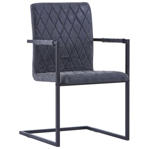 Spisebordsstole med cantilever 2 stk. kunstlæder sort