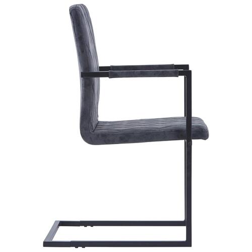 Spisebordsstole med cantilever 2 stk. kunstlæder sort