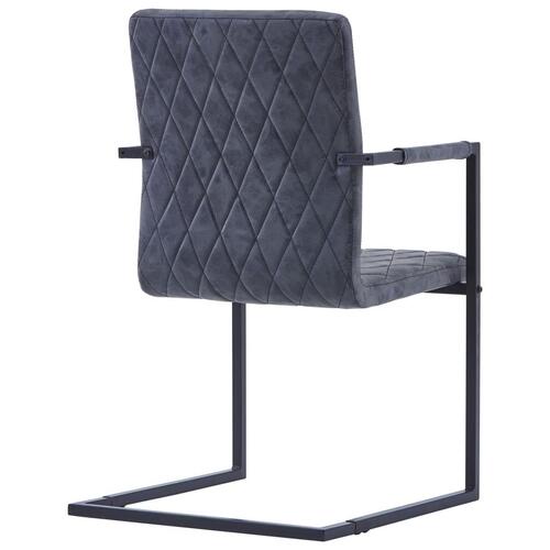 Spisebordsstole med cantilever 2 stk. kunstlæder sort