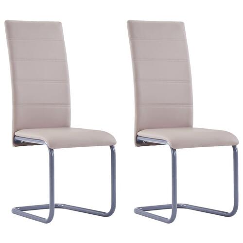 Spisebordsstole med cantilever 2 stk. kunstlæder cappuccino