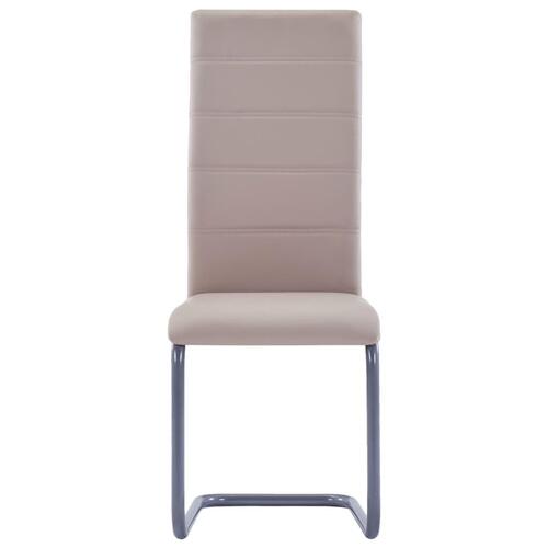 Spisebordsstole med cantilever 4 stk. kunstlæder cappuccino