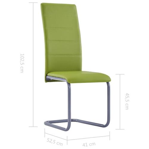 Spisebordsstole med cantilever 4 stk. kunstlæder grøn