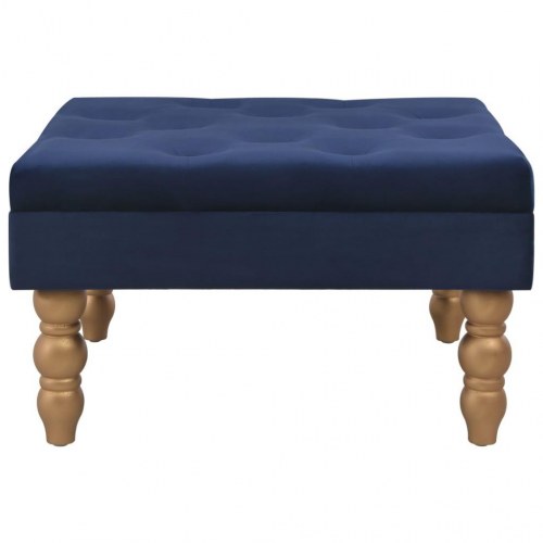 Taburet 60x60x36 cm fløjl marineblå