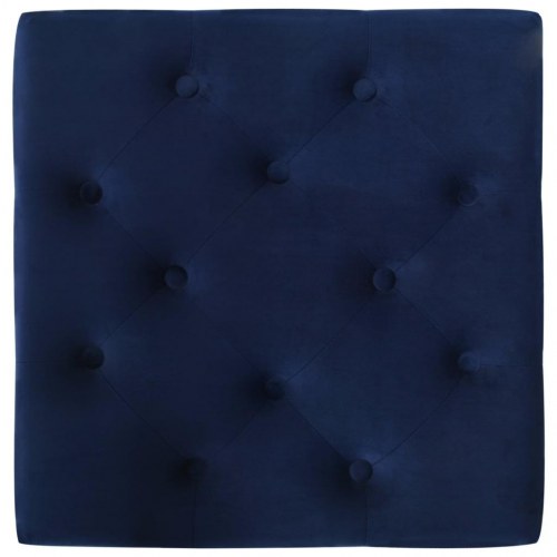 Taburet 60x60x36 cm fløjl marineblå