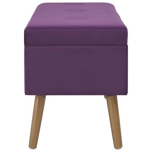 Bænk med opbevaringsrum 80 cm fløjl lilla