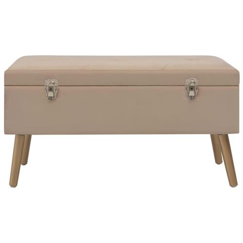 Bænk med opbevaringsrum 80 cm fløjl beige