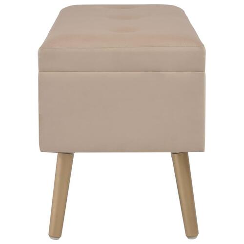 Bænk med opbevaringsrum 80 cm fløjl beige
