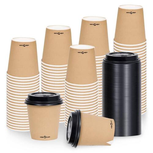 Papkrus med låg 100 stk. 200 ml brun