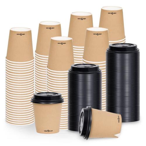 Papkrus med låg 250 stk. 200 ml brun