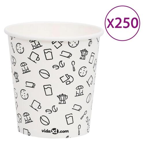 Papkrus 200 ml 250 stk. hvid og sort
