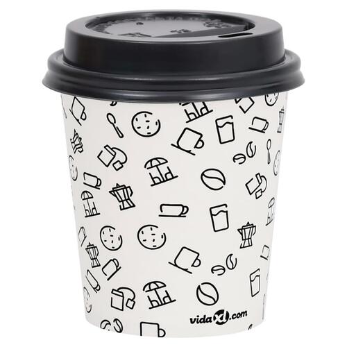 Papkrus med låg 100 stk. 200 ml hvid og sort
