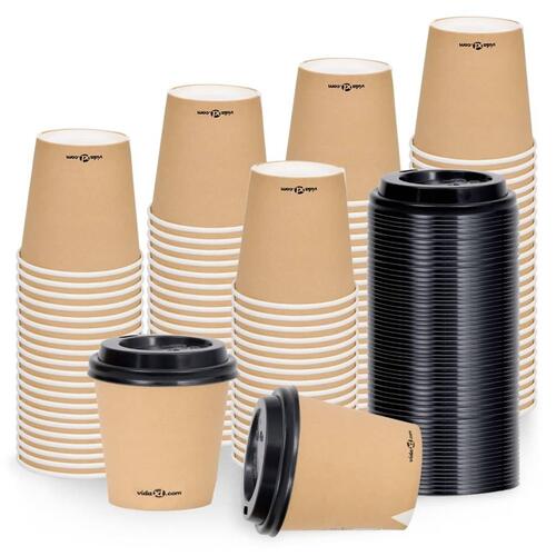 Papkrus med låg 100 stk. 120 ml brun