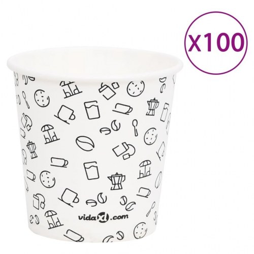 Papkrus 120 ml 100 stk. hvid og sort