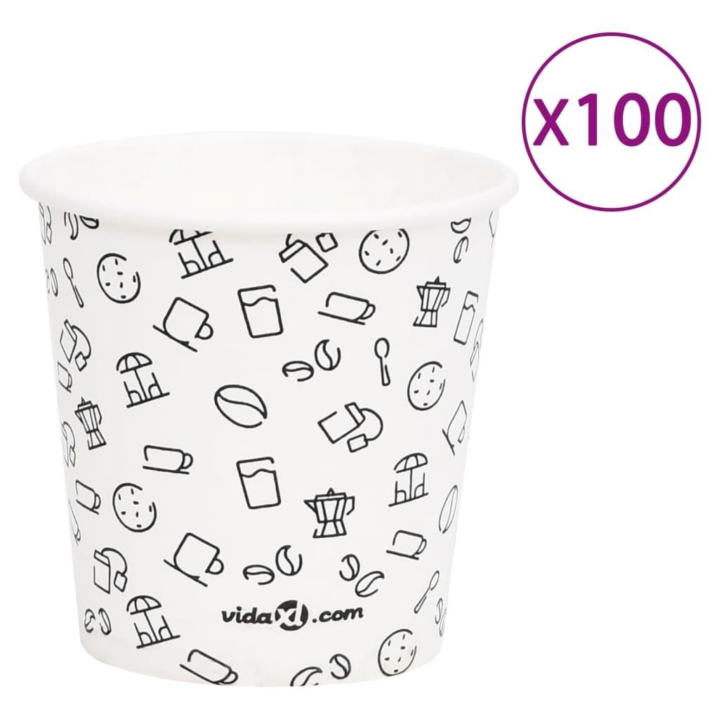 Papkrus 120 ml 100 stk. hvid og sort