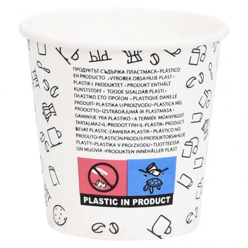Papkrus 120 ml 100 stk. hvid og sort