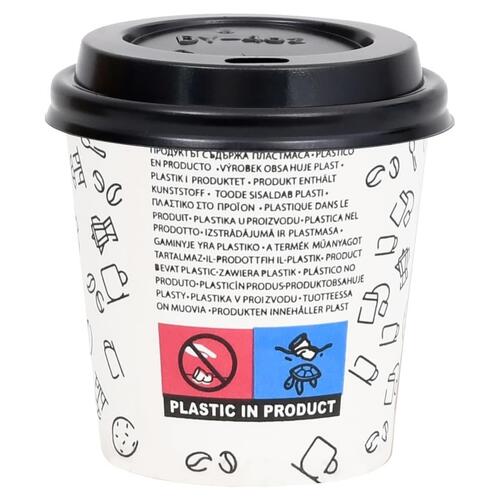 Papkrus med låg 250 stk. 120 ml hvid og sort