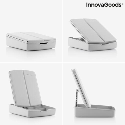 3-i-1 sammenklappeligt LED-spejl med makeup-organiser Panomir InnovaGoods