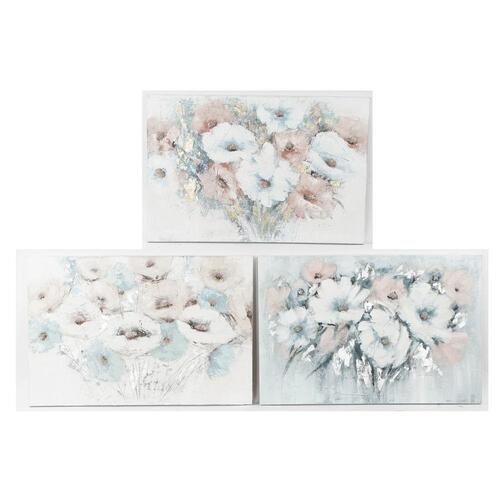 Maleri 120 x 3,5 x 80 cm Cvetlice Shabby Chic (3 Dele)