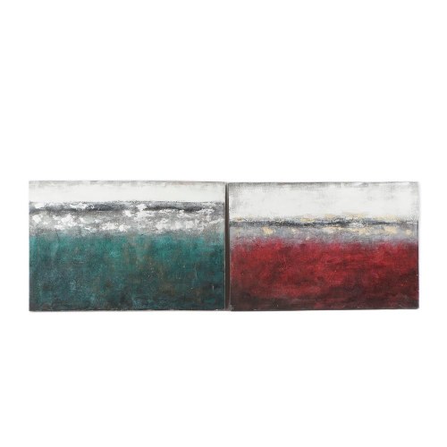 Abstrakt maleri på lærred - fyrretræ, 120 × 3,5 × 80 cm (sæt af 2)