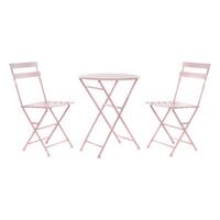 Spisebordsæt med 2 stole MB-177410 Pink 60 x 60 x 75 cm (3 stk)