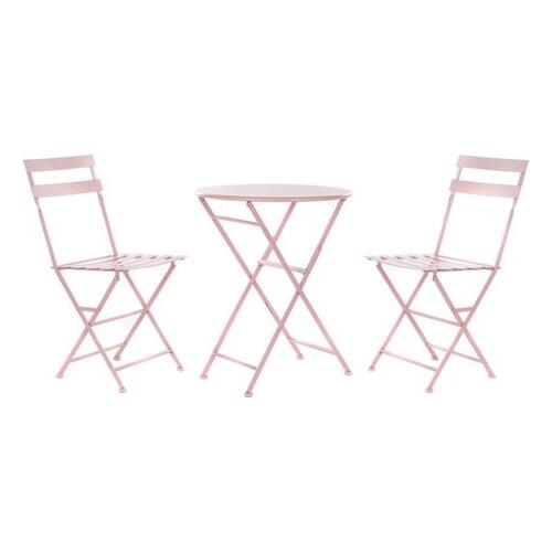 Spisebordsæt med 2 stole MB-177410 Pink 60 x 60 x 75 cm (3 stk)