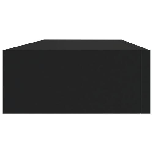 Væghylder med skuffer 2 stk. 60x23,5x10 cm MDF sort