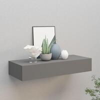 Væghylde med skuffe 60x23,5x10 cm MDF grå