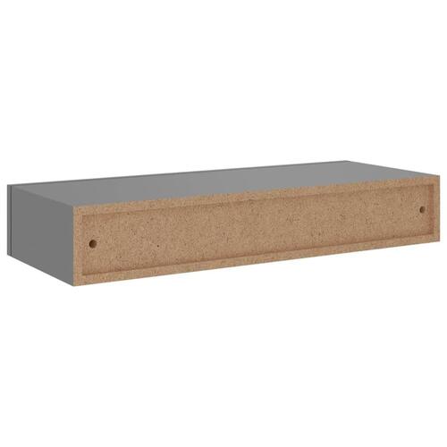 Væghylde med skuffe 60x23,5x10 cm MDF grå