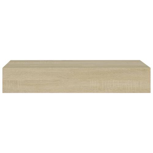 Væghylder med skuffer 2 stk. 60x23,5x10 cm MDF egetræsfarvet