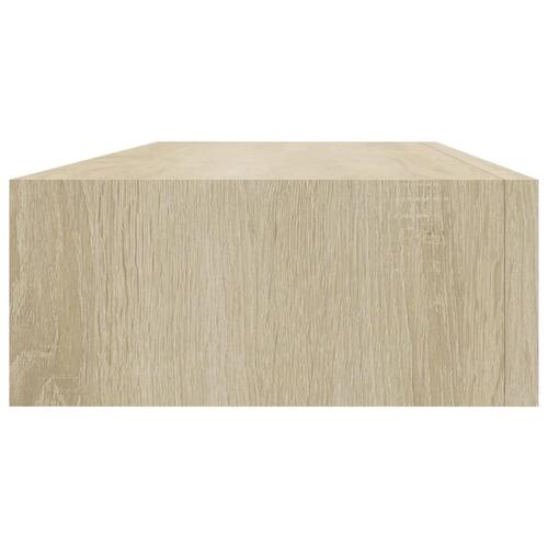 Væghylder med skuffer 2 stk. 60x23,5x10 cm MDF egetræsfarvet