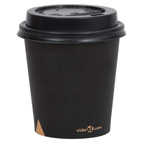 Papkrus med låg 100 stk. 200 ml sort