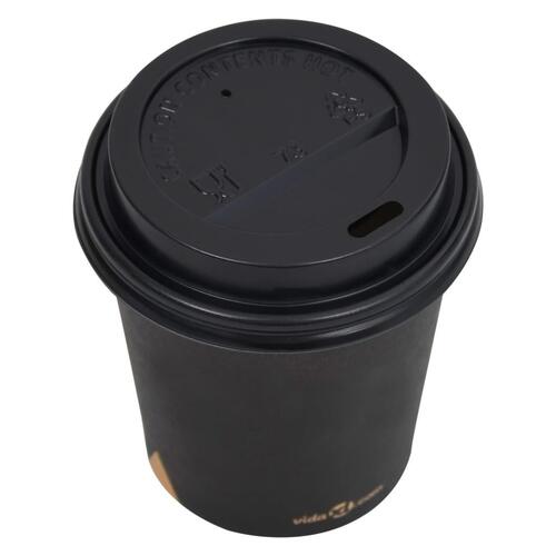 Papkrus med låg 100 stk. 200 ml sort