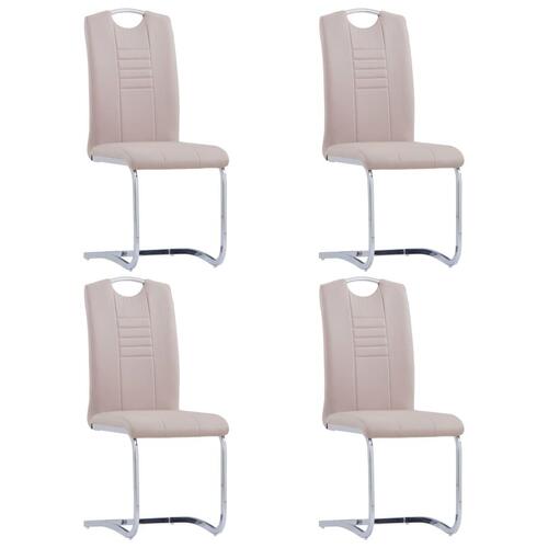 Spisebordsstole med cantilever 4 stk. kunstlæder cappuccino