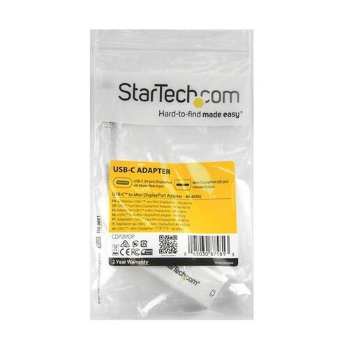 USB C til Mini DisplayPort-adapter Startech CDP2MDP Hvid 4K Ultra HD