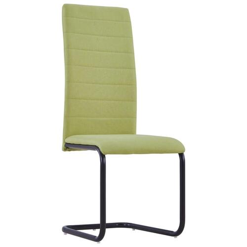 Spisebordsstole med cantilever 2 stk. stof grøn