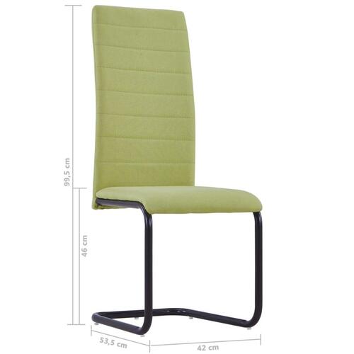 Spisebordsstole med cantilever 4 stk. stof grøn