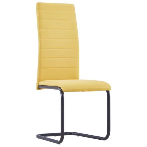 Spisebordsstole med cantilever 2 stk. stof gul