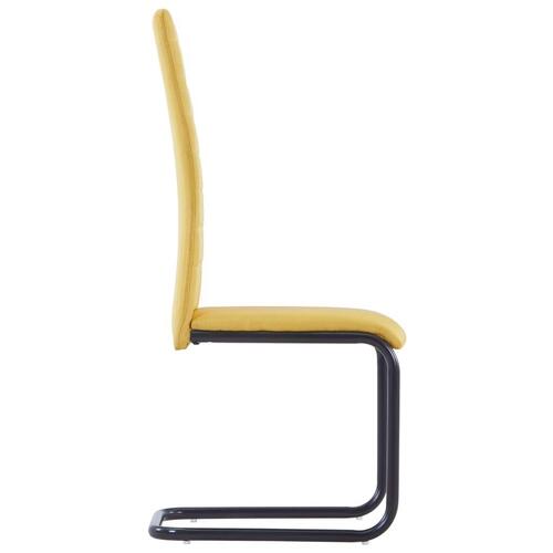 Spisebordsstole med cantilever 2 stk. stof gul