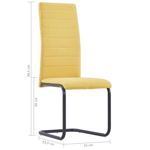 Spisebordsstole med cantilever 2 stk. stof gul