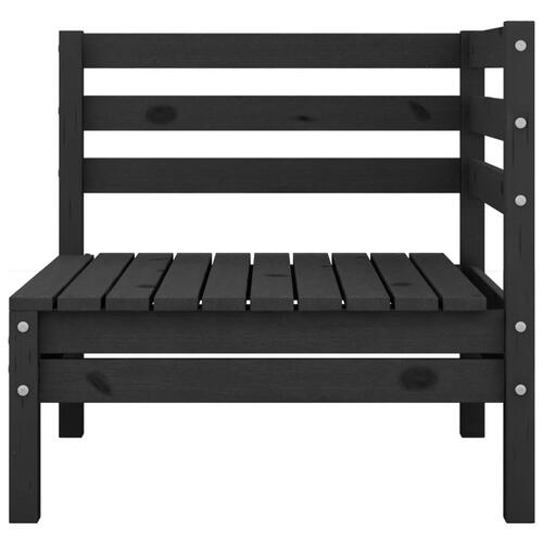 Hjørnemodul til havesofa massivt fyrretræ sort